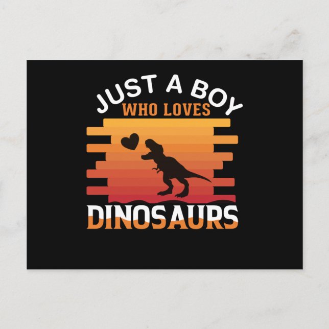 Carte Postale Juste un garçon qui aime Dinosaur | Design de dino (Devant)
