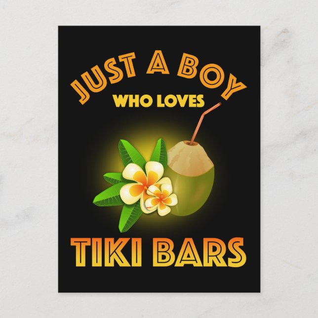 Carte Postale Juste Un Garçon Qui Aime Les Bars Tiki (Devant)
