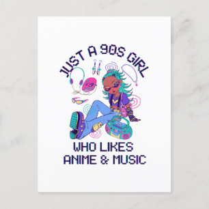 Carte Postale Juste une fille des années 90 qui aime la musique