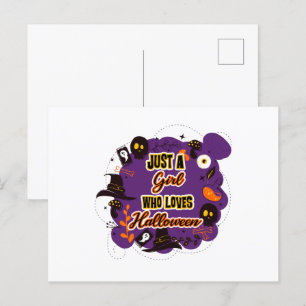 Carte Postale Juste une fille qui aime Halloween
