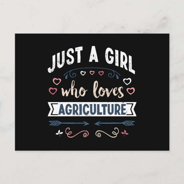 Carte Postale Juste une fille qui aime l'agriculture Drôle cadea (Devant)