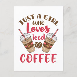 Carte Postale Juste une fille qui aime le café glacé