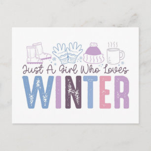 Carte Postale Juste une fille qui aime le design saisonnier mign