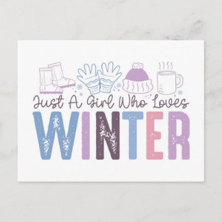 Carte Postale Juste une fille qui aime le design saisonnier mign