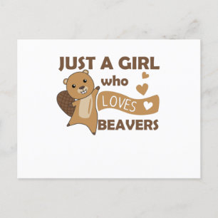 Carte Postale Juste une fille qui aime les castors - mignon cast