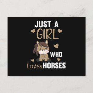 Carte Postale Juste Une Fille Qui Aime Les Chevaux Cheval Doux C