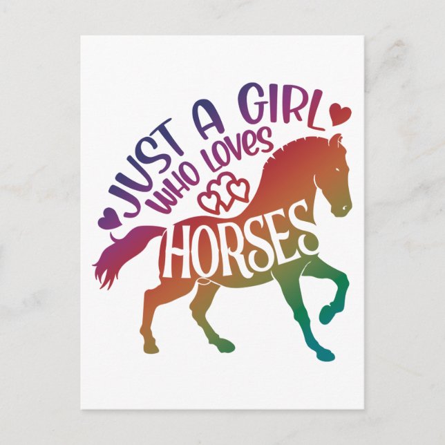 Carte Postale Juste Une Fille Qui Aime Les Chevaux, L'Équitation (Devant)