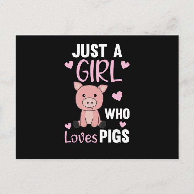 Carte Postale Juste Une Fille Qui Aime Les Cochons Cute Cochon P (Devant)