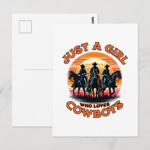 Carte Postale Juste une fille qui aime les cowboys