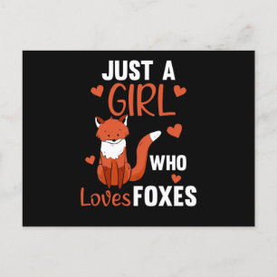 Carte Postale Juste Une Fille Qui Aime Les Renards, Drôle Renard