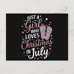 Carte Postale Juste une fille qui aime Noël en juillet d'été