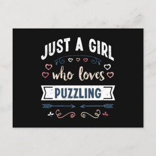Carte Postale Juste une fille qui aime Puzzling Drôle Dons