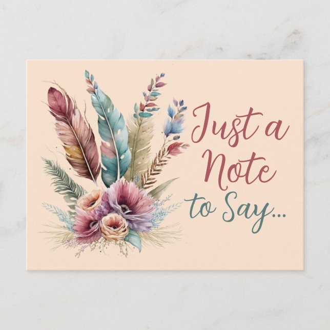 Carte Postale Juste une note à dire floral (Devant)