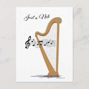 Carte Postale Juste une note avec Harp Poastcard.