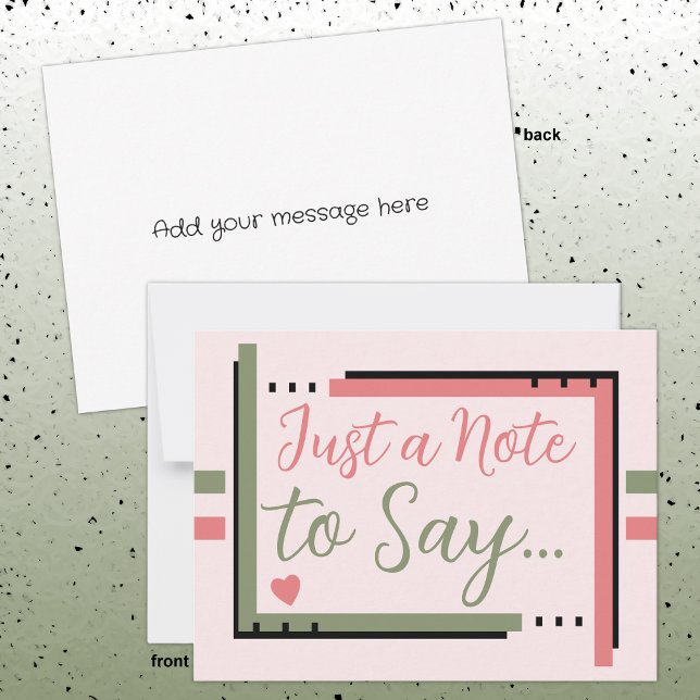 Carte Postale Juste une note pour dire vert rose (Créateur téléchargé)