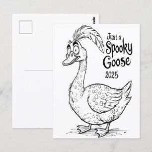 Carte Postale Juste Une Oie Éffrayante   Amusant Halloween 2025 
