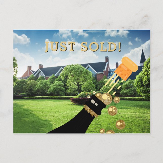 Carte Postale Juste Vendu Immobilier Advert Modèle Promo (Devant)