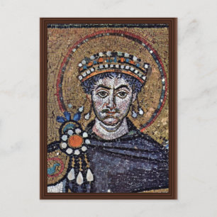 Carte Postale Justinian I, San Vitale (Ravenne) Chorale Mosaïque