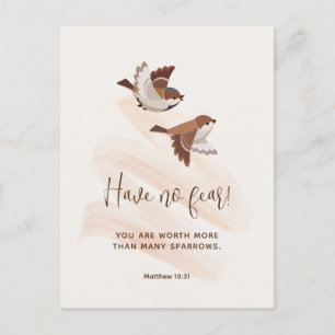 Carte postale JW avec Écriture, Matthieu 10:31 J