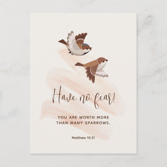 Carte postale JW avec Écriture, Matthieu 10:31 | J (Devant)