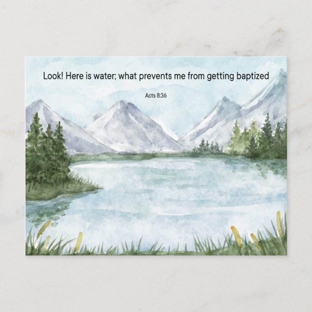 Carte Postale JW Baptism Cadeaux - Lac (Devant)