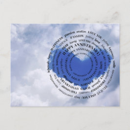 Carte Postale JW Happy Anniversary Card Heart dans les nuages