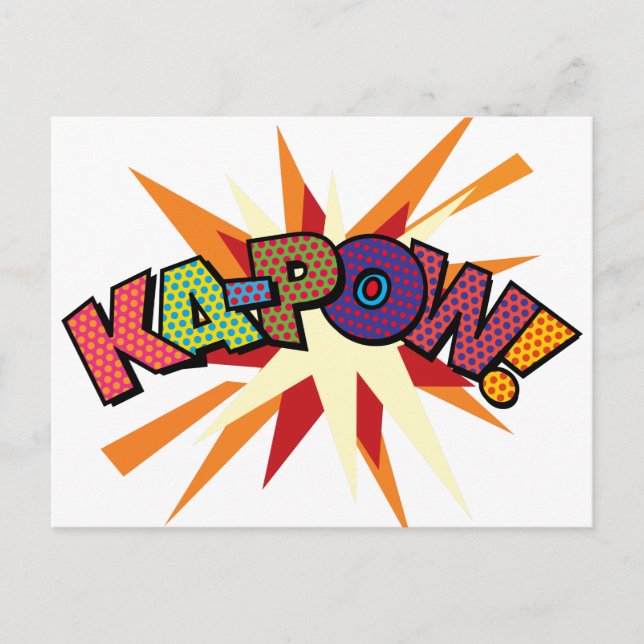 Carte Postale KA-POW Amusant Art Pop Comic Retro (Devant)