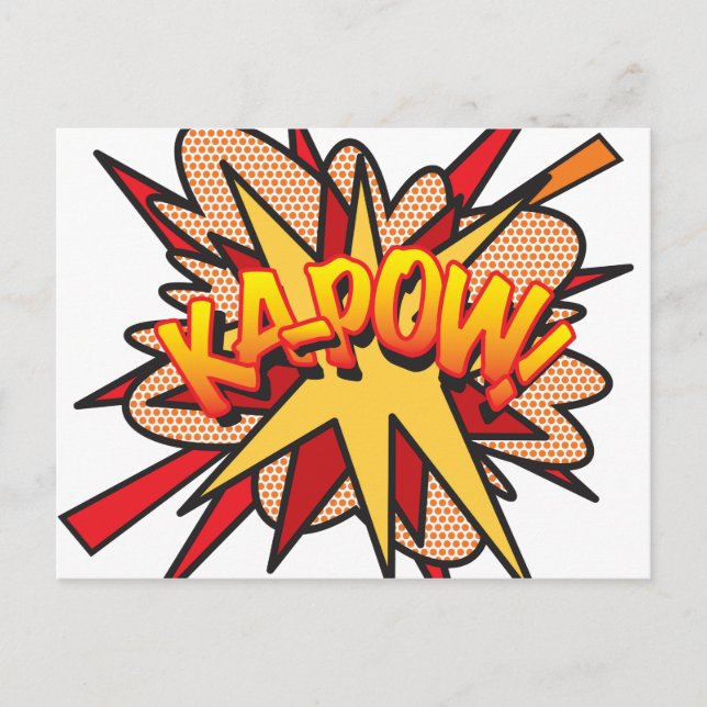 Carte Postale KA-POW Amusement Rétro Pop Art Bande Dessinée (Devant)