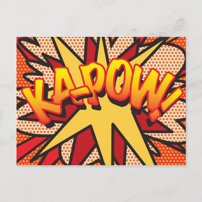 Carte Postale KA-POW Amusement Rétro Pop Art Bande Dessinée (Devant)