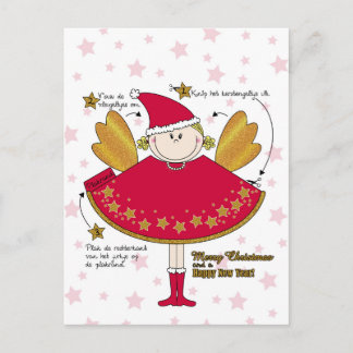 Carte Postale Kaart kerstengeltje knutselen do-it-yourself