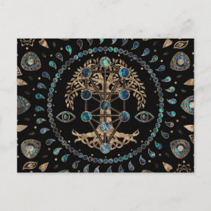 Carte Postale Kabbalah L'Arbre de Vie L'Balone et l'Or