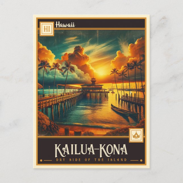 Carte Postale Kailua-Kona, Hawaii | VINTAGE (Devant)