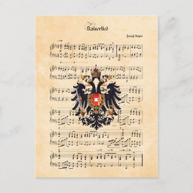 Carte Postale Kaiserlied, hymne de l'empereur autrichien (Devant)