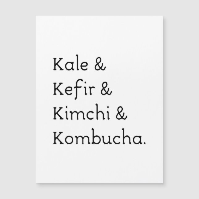 Carte postale Kale Kefir Kimchi Kombucha (Devant)