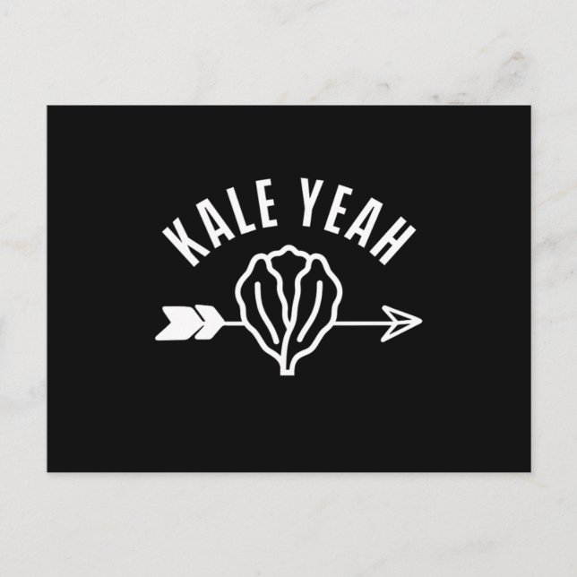 Carte Postale Kale Ouais Veggie Vegan Vegetarian Veganism Cadeau (Devant)