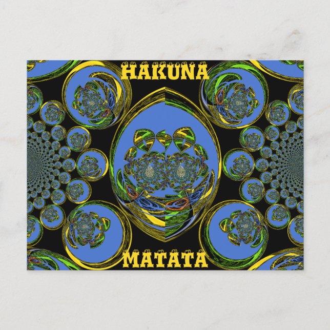 Carte Postale Kaleidoscope bleu et jaune Imprimer (Devant)