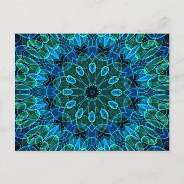 Carte Postale Kaléidoscope Blue Green Gems (Devant)