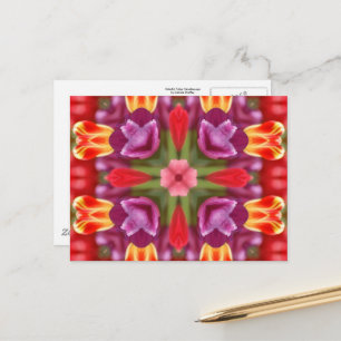 Carte Postale Kaleidoscope de tulipes colorées