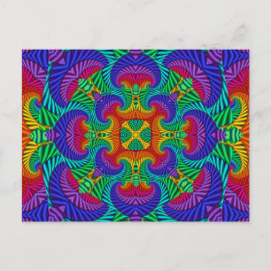 Carte Postale Kaleidoscope Vintage psychédélique arc-en-ciel