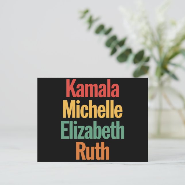 Carte Postale Kamala Michelle Elizabeth Ruth Politique féministe (Debout devant)