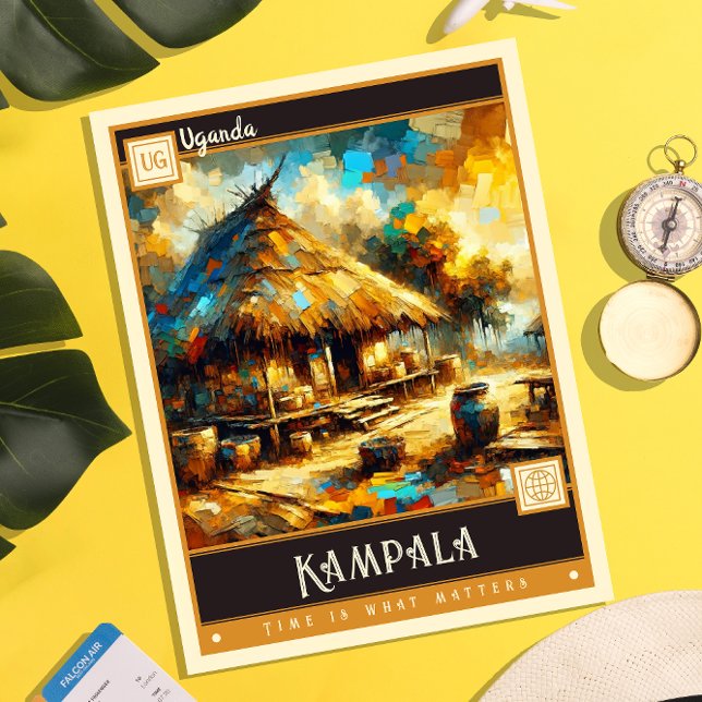 Carte Postale Kampala, Ouganda | Peinture Vintage (Créateur téléchargé)