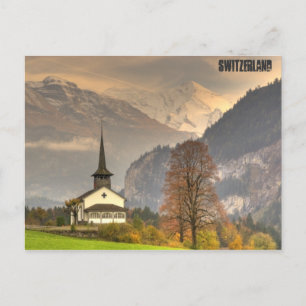 Carte Postale Kandergrund Suisse Eglise Snowy Alpes suisses