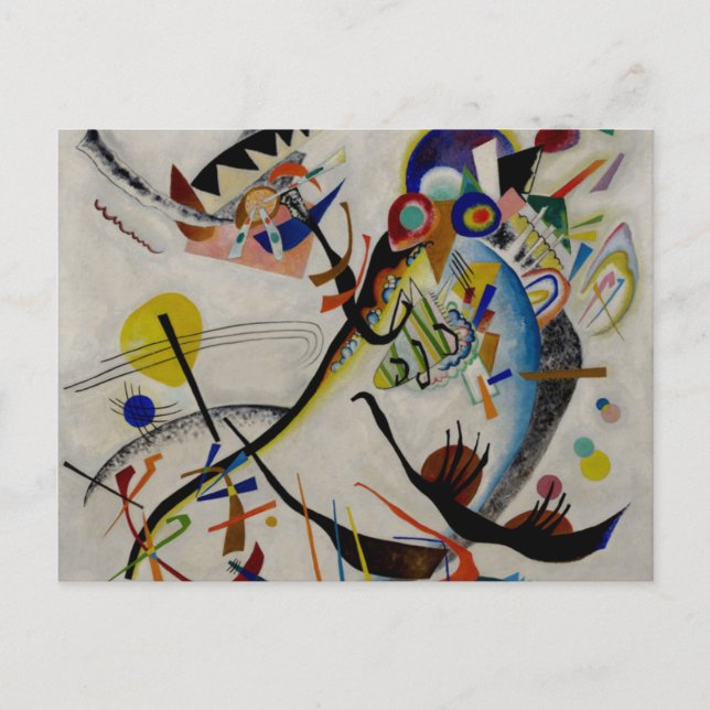 Carte postale Kandinsky Blue Segment Art Abstrait (Devant)