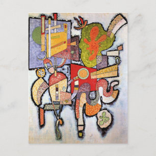 Carte Postale Kandinsky - Complex Simple, oeuvre d'art abstrait,
