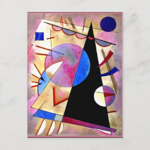 Carte Postale Kandinsky - Cubisme abstrait avec des roses et des