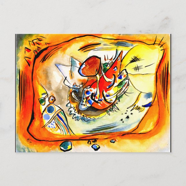 Carte Postale Kandinsky - Esquisse pour un tableau, Bordure oran (Devant)
