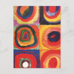 Carte Postale Kandinsky Farbstudie Quadrate Cercles Carrés Art 