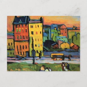 Carte Postale Kandinsky - Maisons à Munich,