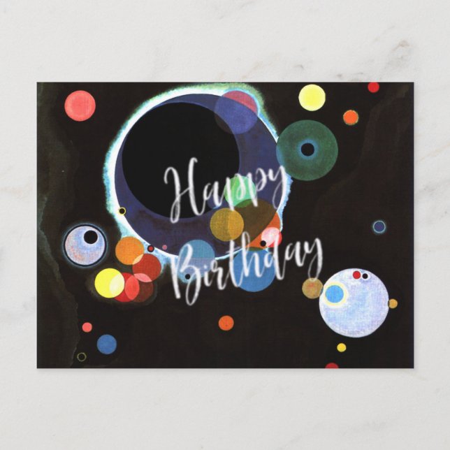 Carte Postale Kandinsky - Plusieurs Cercles - Joyeux Anniversair (Devant)