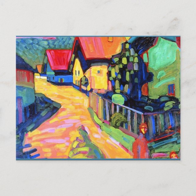 Carte Postale Kandinsky - rue Murnau avec femmes, 1908 artwork (Devant)